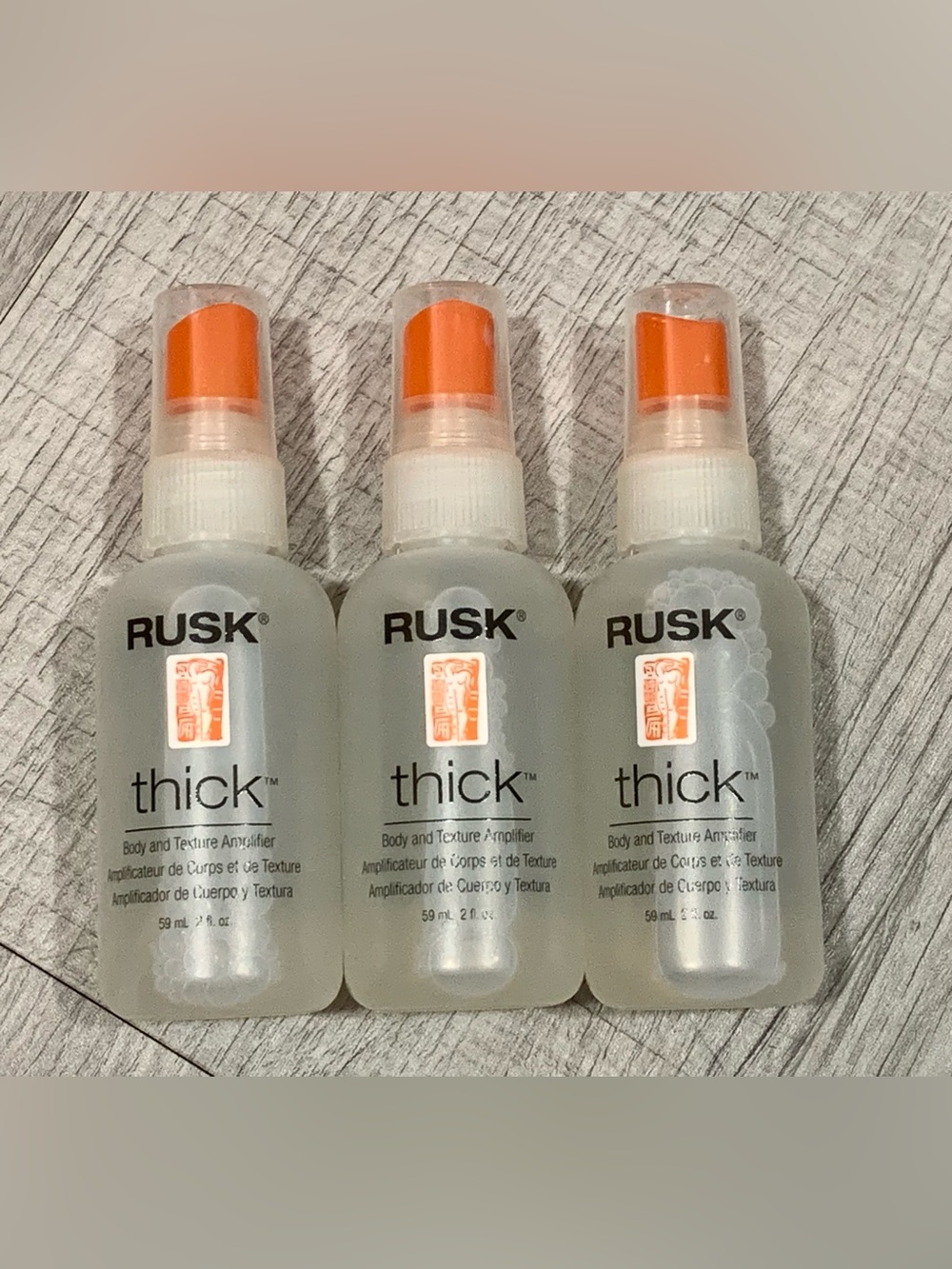 3X RUSK thick Body & Texture Amplifier Spray 2 fl oz Panthenol Texturizing